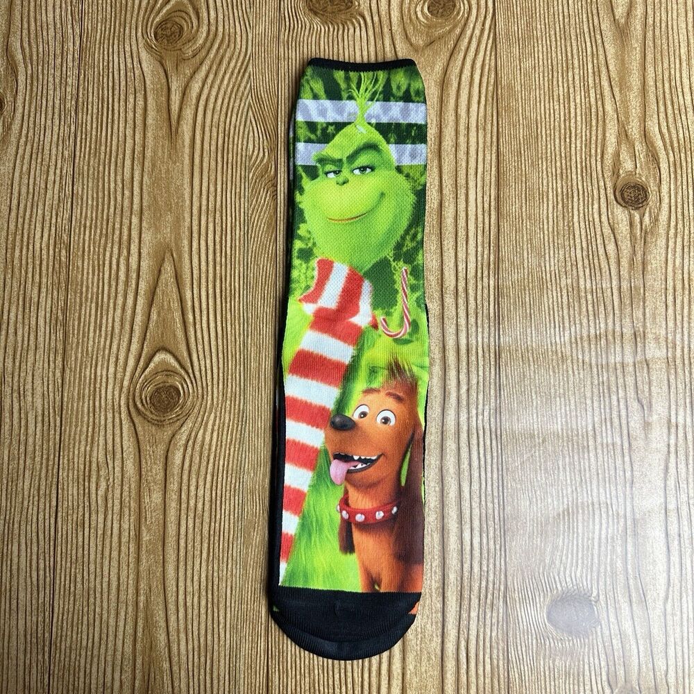 Grinch Crew Socks Dr Seuss Christmas The Grinch One Size Long Socks Mid‎ Calf